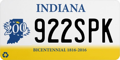 IN license plate 922SPK