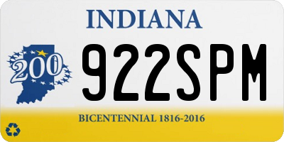 IN license plate 922SPM