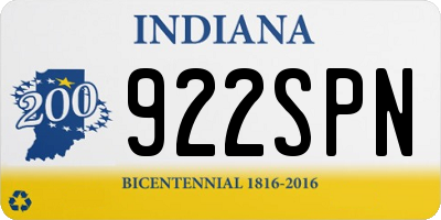 IN license plate 922SPN