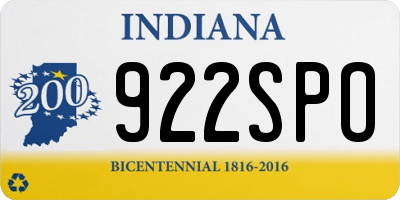 IN license plate 922SPO