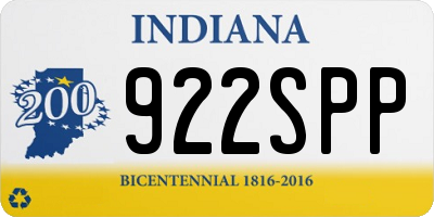 IN license plate 922SPP