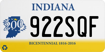 IN license plate 922SQF