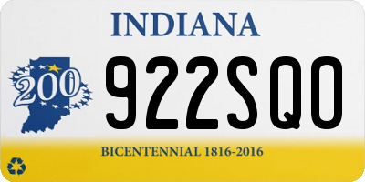 IN license plate 922SQO