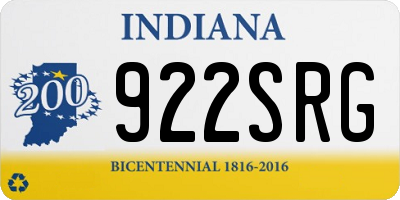 IN license plate 922SRG