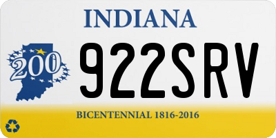 IN license plate 922SRV