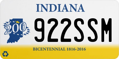 IN license plate 922SSM
