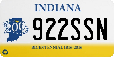 IN license plate 922SSN