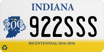 IN license plate 922SSS