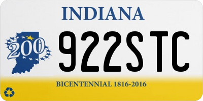 IN license plate 922STC