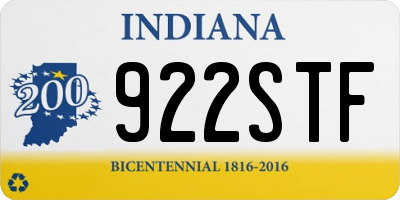 IN license plate 922STF