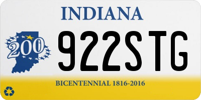 IN license plate 922STG