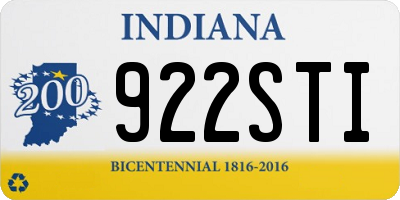 IN license plate 922STI