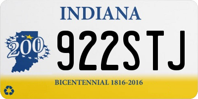 IN license plate 922STJ