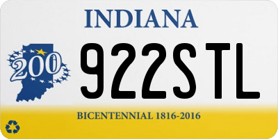 IN license plate 922STL