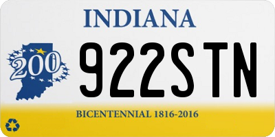 IN license plate 922STN