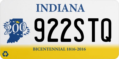 IN license plate 922STQ