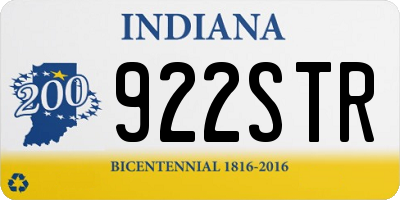 IN license plate 922STR