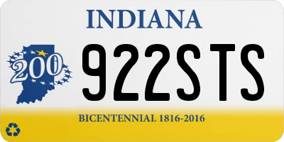 IN license plate 922STS