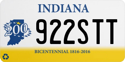 IN license plate 922STT