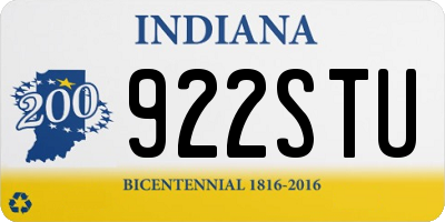 IN license plate 922STU