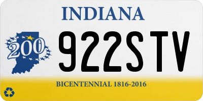 IN license plate 922STV