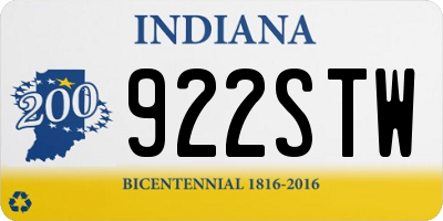IN license plate 922STW