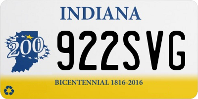 IN license plate 922SVG