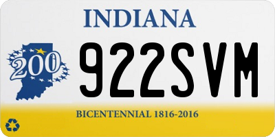 IN license plate 922SVM