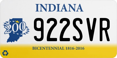 IN license plate 922SVR