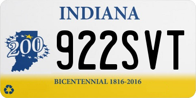 IN license plate 922SVT