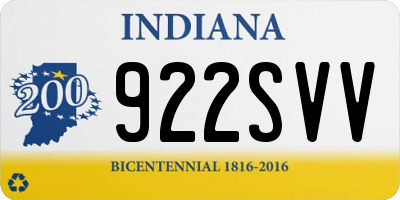 IN license plate 922SVV