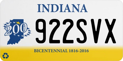 IN license plate 922SVX