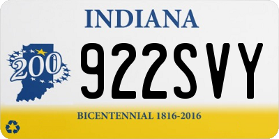 IN license plate 922SVY