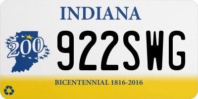 IN license plate 922SWG