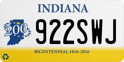 IN license plate 922SWJ