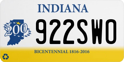 IN license plate 922SWO
