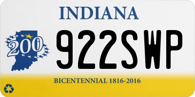 IN license plate 922SWP