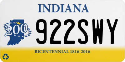 IN license plate 922SWY