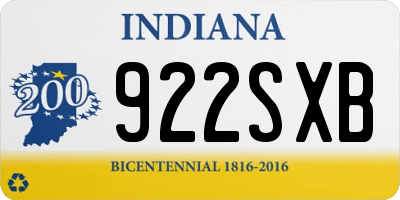 IN license plate 922SXB