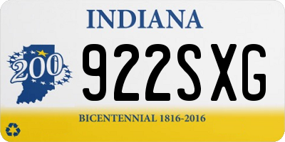 IN license plate 922SXG