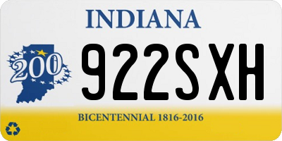 IN license plate 922SXH