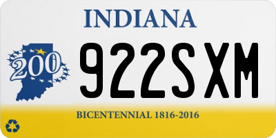 IN license plate 922SXM