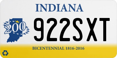 IN license plate 922SXT