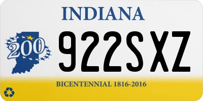 IN license plate 922SXZ