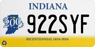 IN license plate 922SYF
