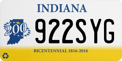 IN license plate 922SYG