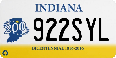 IN license plate 922SYL