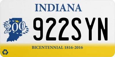 IN license plate 922SYN