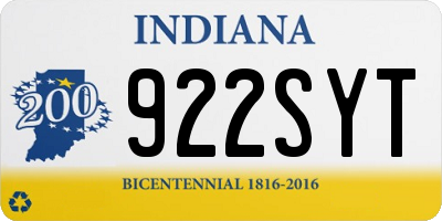 IN license plate 922SYT