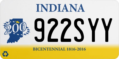 IN license plate 922SYY